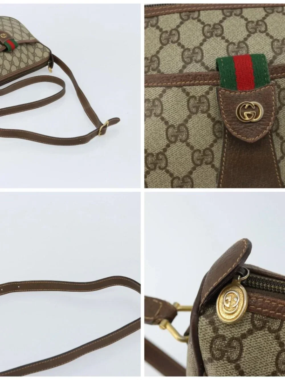 GUCCI GG Supreme Web Sherry Line Bag PVC Beige 001 123 6177 002 Auth ep13516 - Picture 16 of 16
